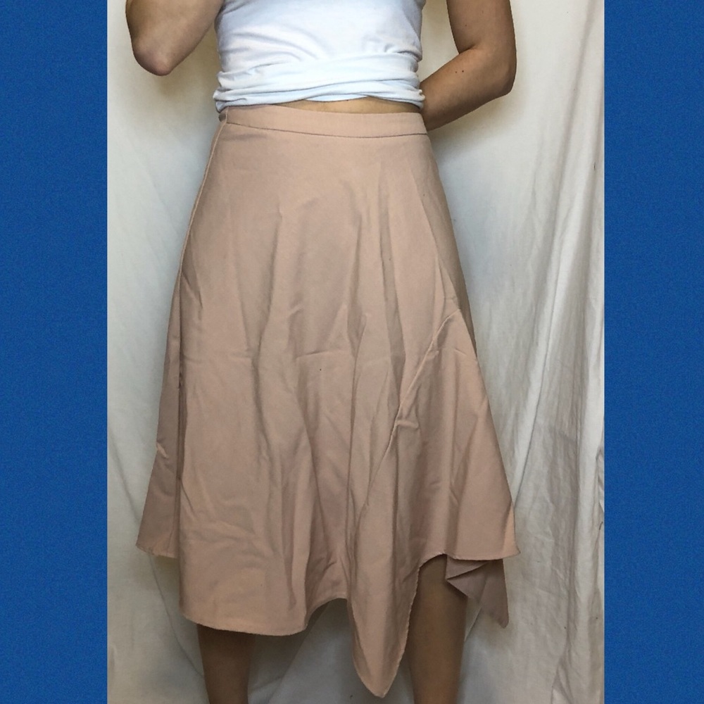 pink long skirt